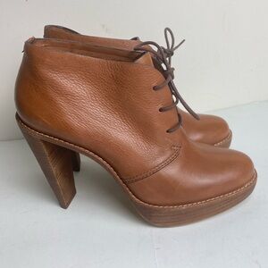 Cole Haan Stephanie Bootie Nike air lace up heeled leather platform 7B
